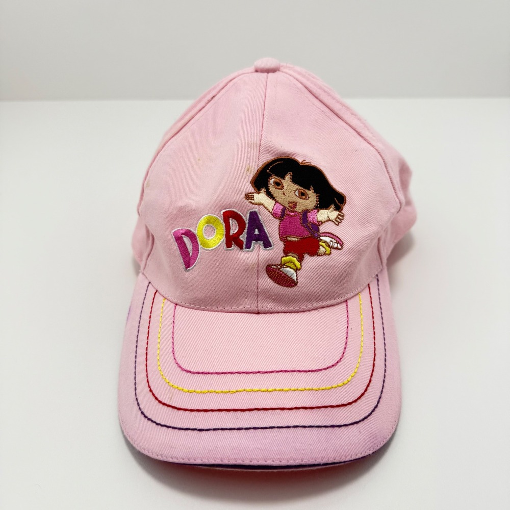 Vintage 2004 Nickelodeon Dora the Explorer Pink Baseball Cap Kids Embroidered